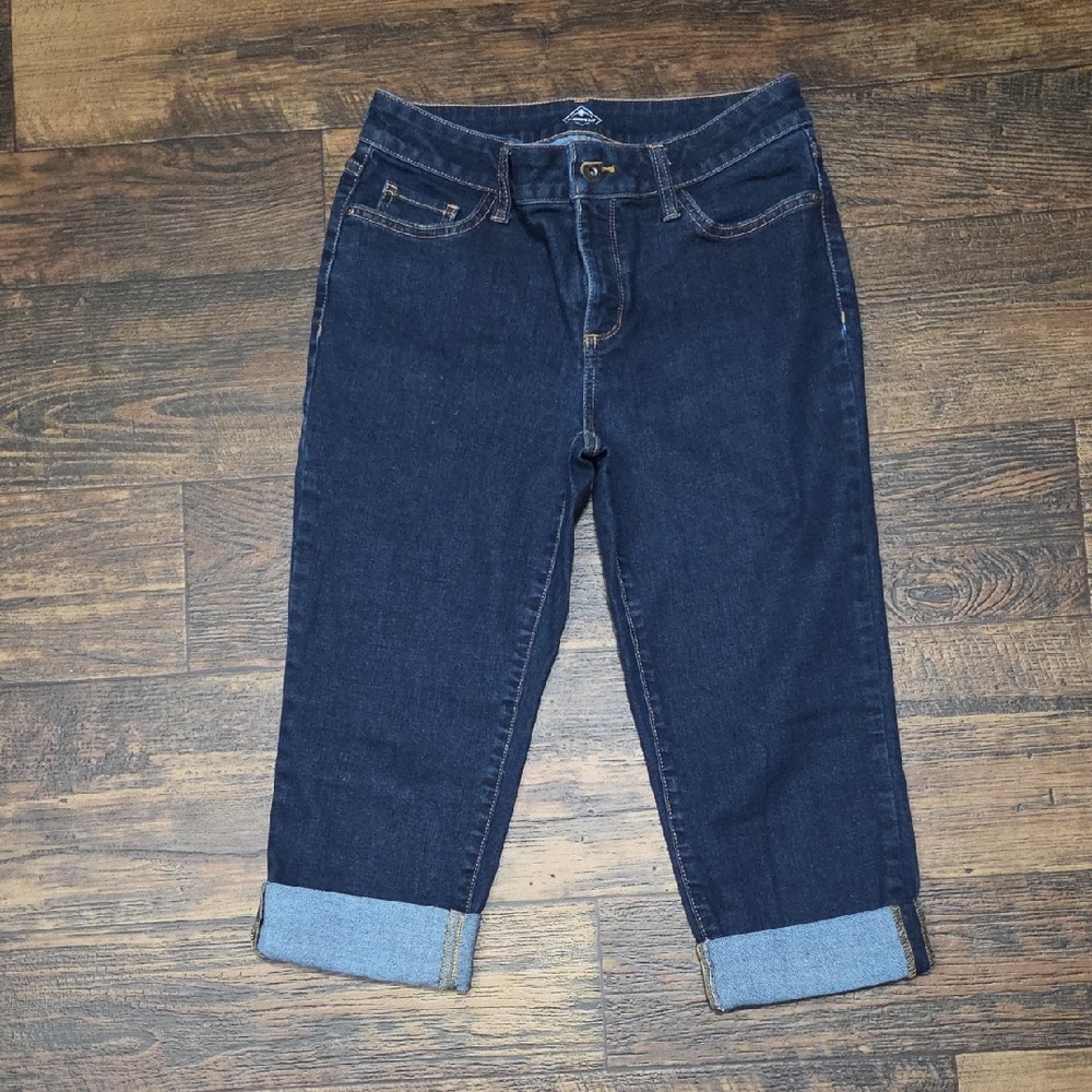 2 Pair Of St. John's Bay Dark Blue Straight Leg Jeans - Picture 5 of 7
